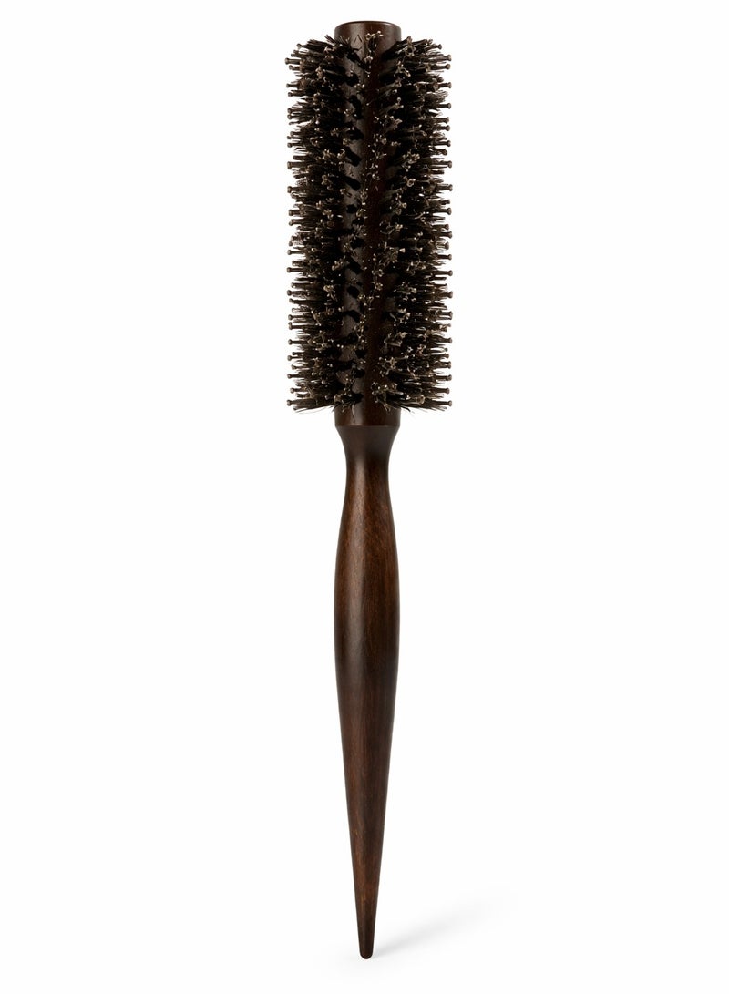 Hair Brush Anti-static Bristle Brush Round Brush Wood Handle Scalp Massage Voluming Comb Hairbrush for Curly Hair Dark Brown - Image 1